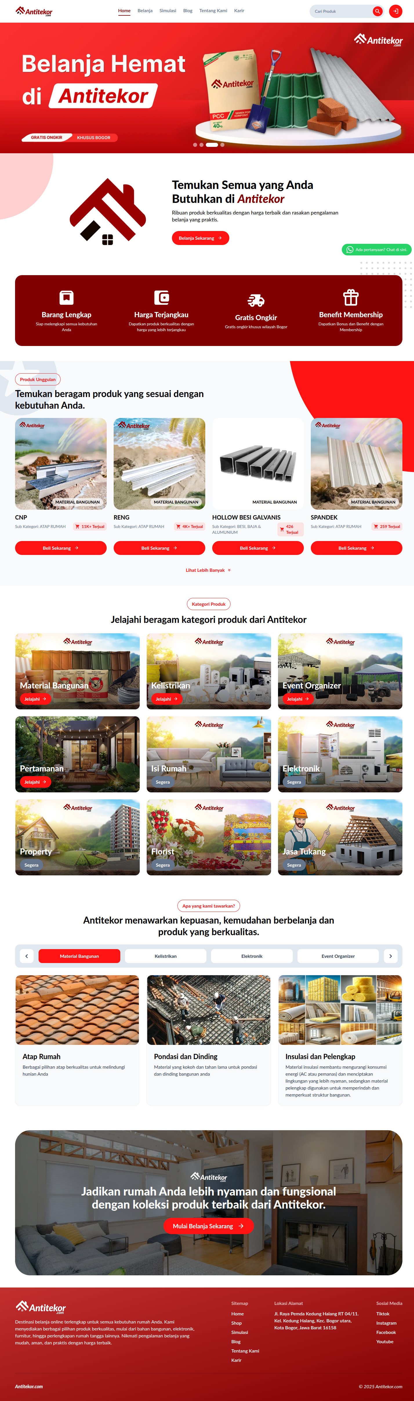 Antitekor homepage screenshot