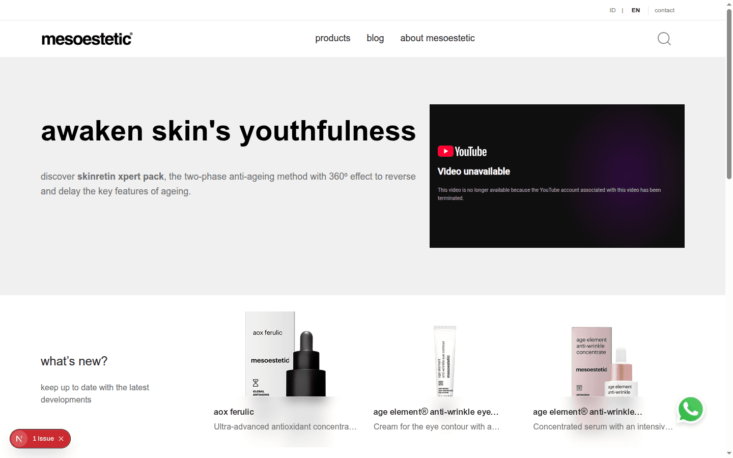 mesoestetic homepage screenshot
